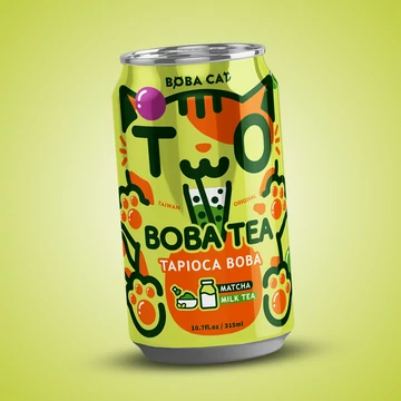 Boba Cat Bubble Tea Matcha  ízesítésű buborék tea 315ml