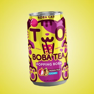 Boba Cat Bubble Tea Passion Fruit és Licsi ízesítésű buborék tea 315ml