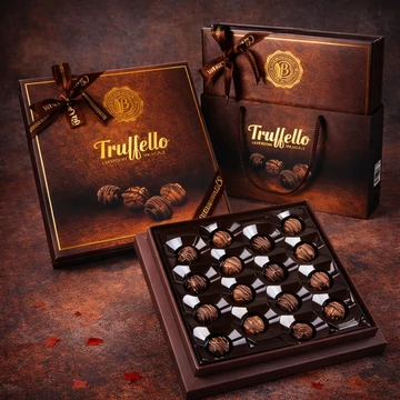 Deluxe Prémium Truffelo Old Trüffel válogatás barna díszdobozban táskával 216g