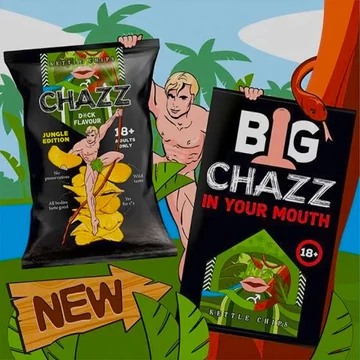 Chazz pénisz ízű burgonyachips ajándékcsomagban 90g