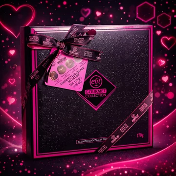 PinkBox Elit Gourmet csokoládé válogatás díszdobozban ajándéktáskával 170g