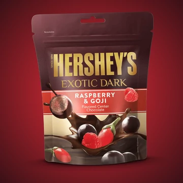 Hersheys Exotic Dark málna és goji bogyó ízű étcsokoládé 100g