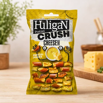 Huligan Pretzel Crush Cheese Sauce  sajtszósz ízű perec darabok 65g