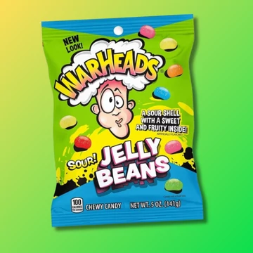 Warheads Jelly Beans savanyú-gyümölcsös drazsé 141g