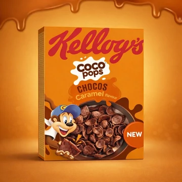 Kelloggs Coco Pops Caramel csokoládé-karamell ízű gabonapehely 430g