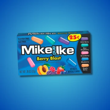 Mike and Ike Mini Berry Blast bogyós gyümölcs ízű cukorkák 22g