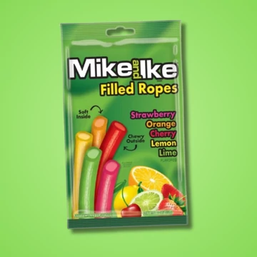 Mike and Ike Filled Ropes Fruit amerikai gyümölcsös gumicukor 85g