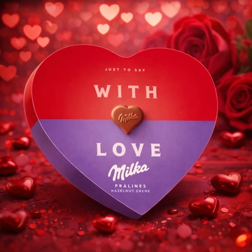 Milka I Love valentin napi mogyorókrémes tejcsokoládé 44g