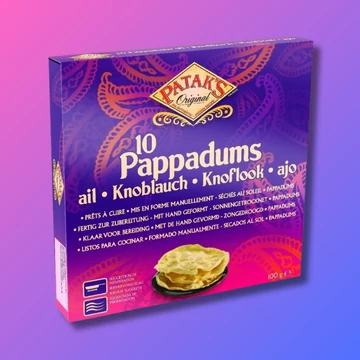 Pataks Fokhagymás poppadom 15cm 100g (10db lepény)