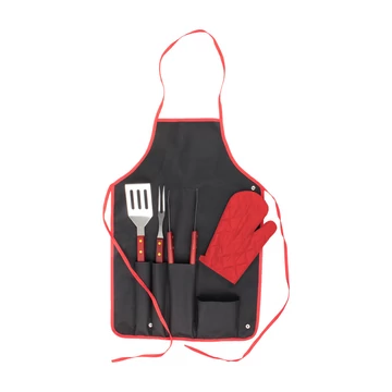 Prémium fekete-piros BBQ szett