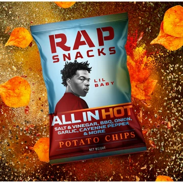 Rap Snacks Lil Baby "ALL IN" Hot Flavor csípős amerikai chips 71g