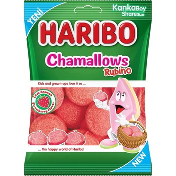 Haribo Chamallows Rubino eper ízű pillecukor 175g 