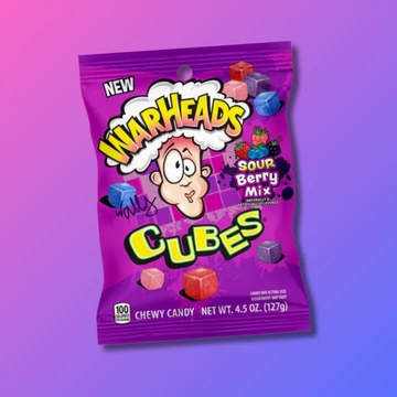 Warheads Sour Cubes Berry Mix savanyú kocka rágós zacskós gumicukor 129g