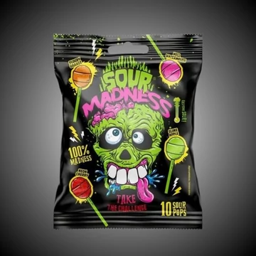 Sour Madness Sour Pops savanyú nyalókák 10 db 100g