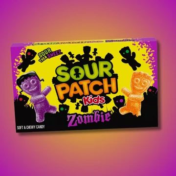 Sour Patch Kids Zombie málna és narancs ízű savanyú gumicukor 99g