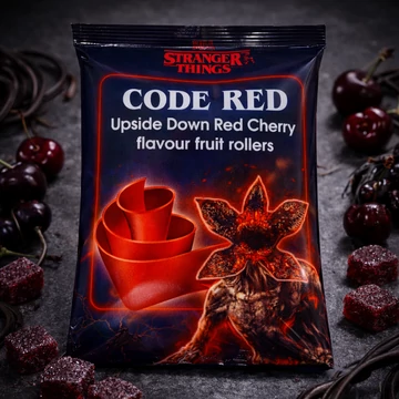 Stranger Things Code Red Fruit Rollers cseresznye ízű felcsavarható gumicukor 12g