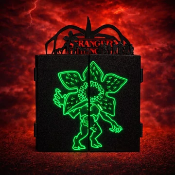 Sötétben Világító Stranger Things Demogorgon Kinder Joy Funko összecsukható figura tartó 24 rekeszes névtáblával 
