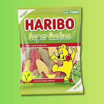 Haribo Super Gurken uborka formájú gyümölcsös gumicukor 175g