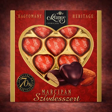 Szamos marcipán szerelemes Szívdesszert díszdobozban 130g