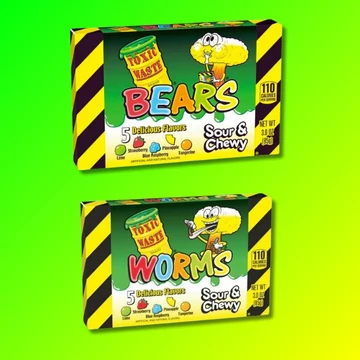 Toxic Waste csomag Worms és Bears extra savanyú gumicukor 2x85g
