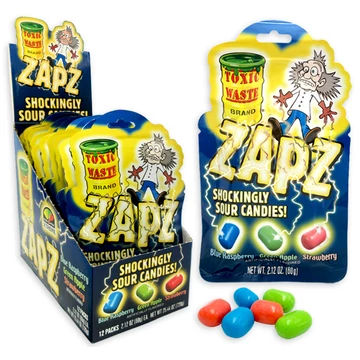 Toxic Waste Zapz Sour Candies extra savanyú cukorkák 60g