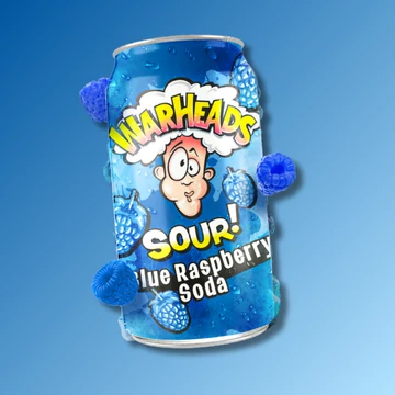 Warheads Sour Blue Raspberry Soda áfonya ízű savanyú üdítőital 355ml