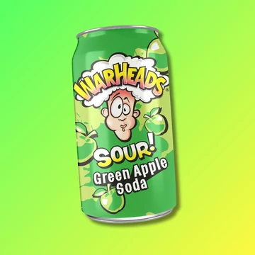 Warheads Sour Green Apple zöldalma ízű savanyú üdítőital 355ml