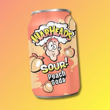 Warheads Sour Peach Soda barack ízű savanyú üdítőital 355ml