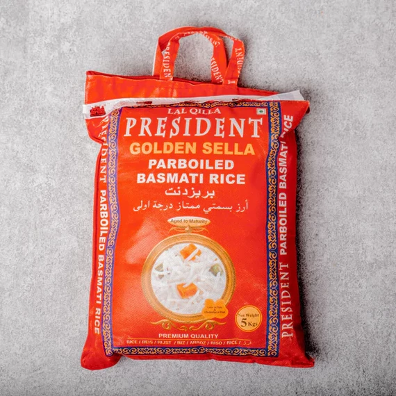 Prémium indiai Golden Sella basmati rizs 5kg