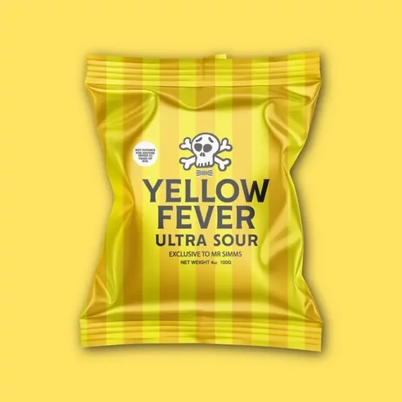 Eredeti Black Death - Yellow Fever Ultra Sour ananász ízű ultra savanyú cukor 100g