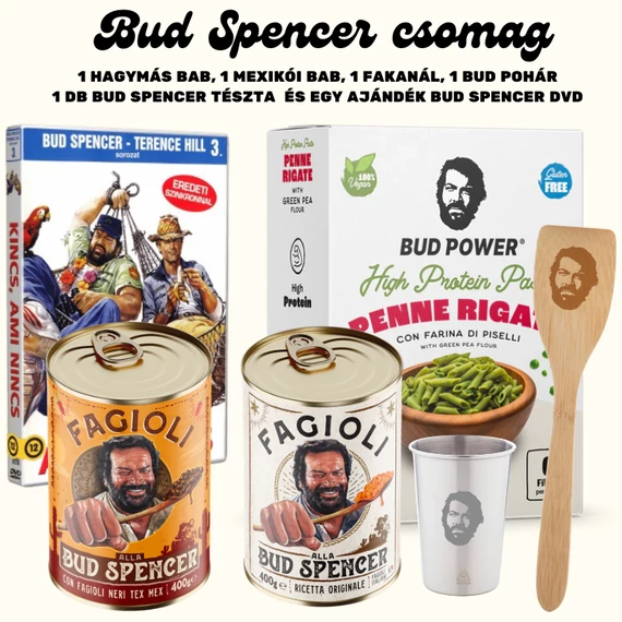 Bud Spencer 5+1 ajándék csomag (2 db bab, fakanál, pohár, tészta, szinkronos DVD)