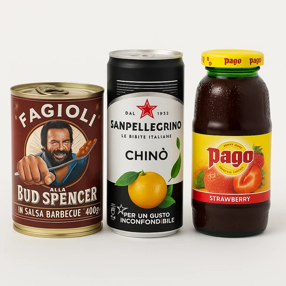 Bud Spencer olasz csomag - 1 bab és 2 db olasz üdítő