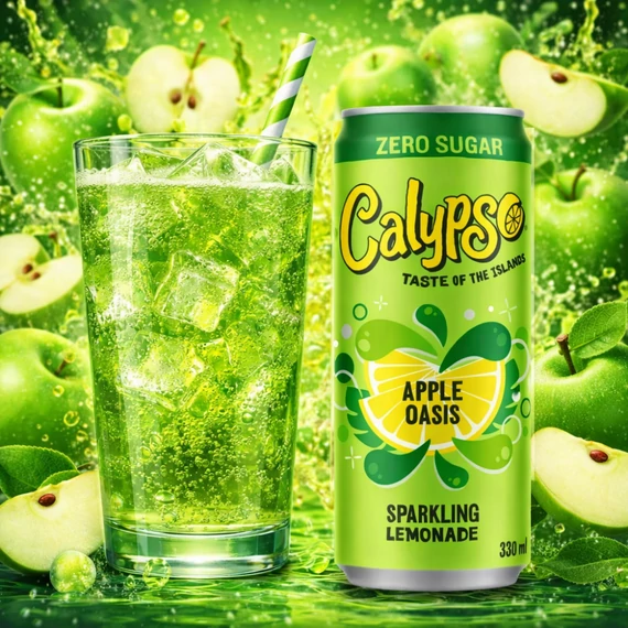 Calypso Apple Oasis Zero cukormentes zöldalma ízű limonádé 250ml