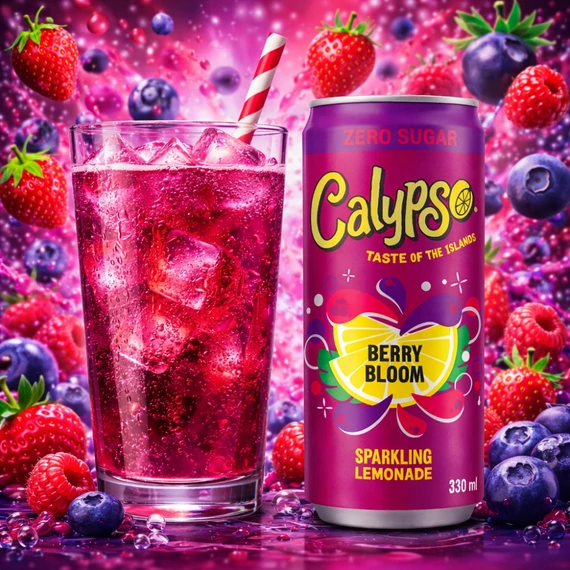 Calypso Berry Bloom Zero cukormentes bogyósgyümölcs ízű limonádé 250ml