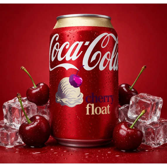 Coca Cola Cherry Float cseresznyés vanília fagylalt ízű angol üdítő 330ml