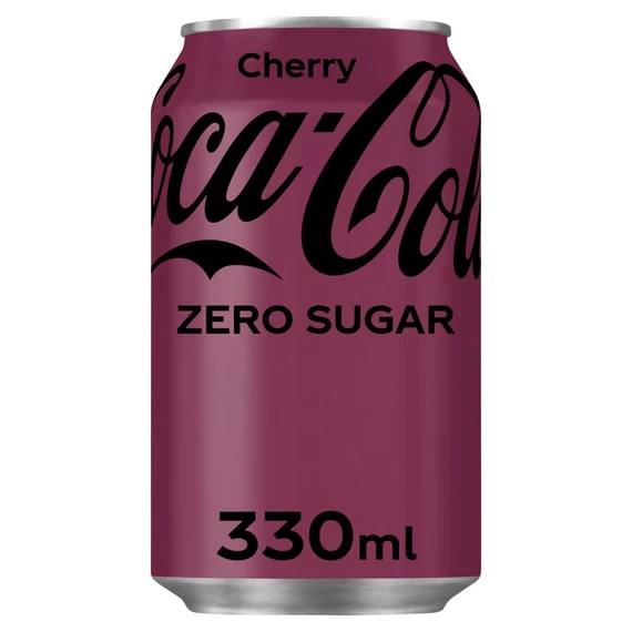 Angol Coca Cola Cherry Zero cukormentes szénsavas üdítő 330ml