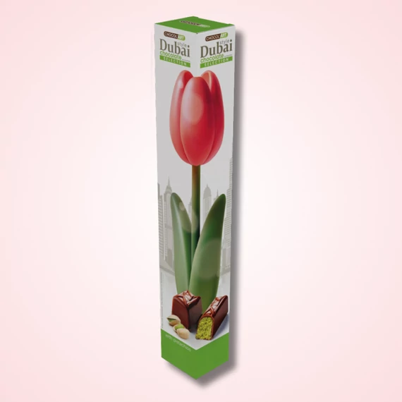ChocolArt Tulipán Dubai pisztáciakrémmel és Kadayif tésztával töltött bonbon 70g