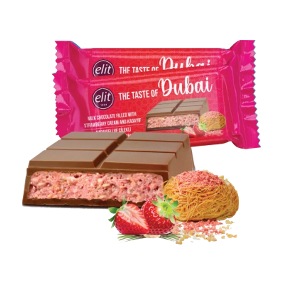 Elit Dubai csokoládé eperkrémmel 90g