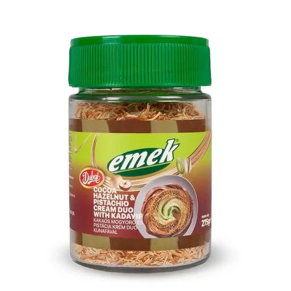 Emek Dubai Cocoa Hazelnut and Pistachio Duo mogyoró és pisztáciakrém kadayif tésztával 275g