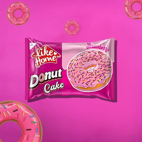 Like Home Donut Cake Strawberry epres amerikai fánk 40g