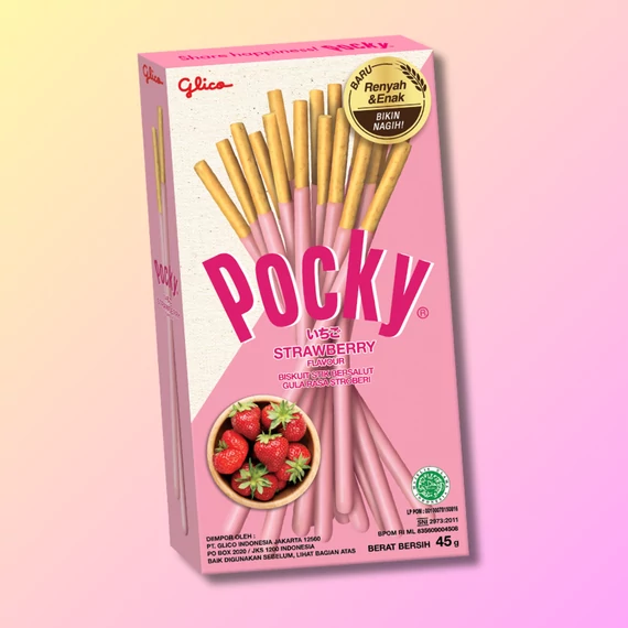 Glico Pocky Strawberry eper krém bevonatú ropi 45g