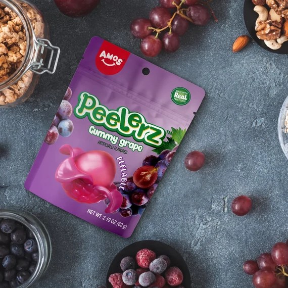 Amos Peelerz Grape hámozható szőlő ízű gumicukor 170g
