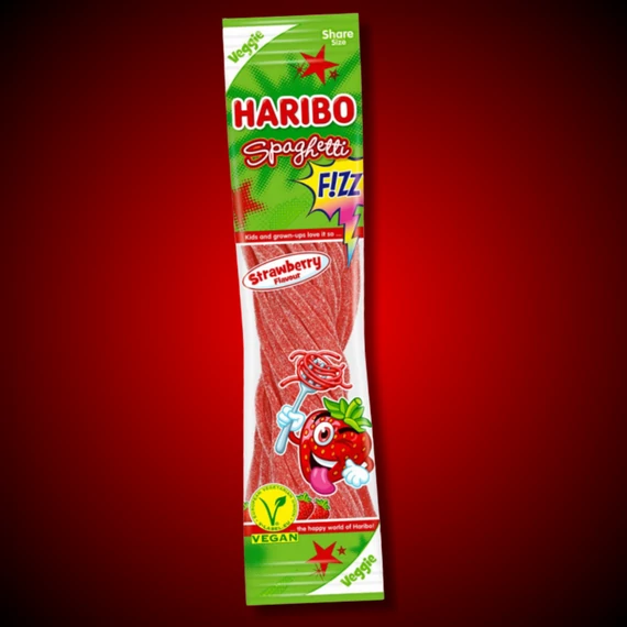 Haribo Spaghetti Strawberry Sour savanyú eper ízű gumicukor 200g
