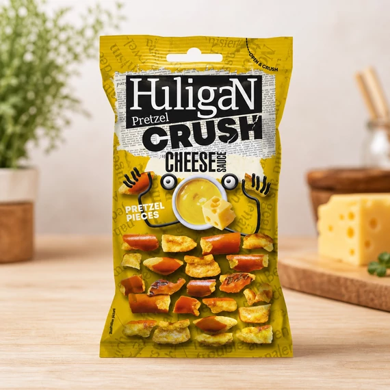 Huligan Pretzel Crush Cheese Sauce  sajtszósz ízű perec darabok 65g