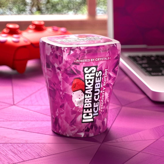 Ice Breakers Gum Ice Cubes Raspberry Sorbet málnás amerikai rágógumi 92g