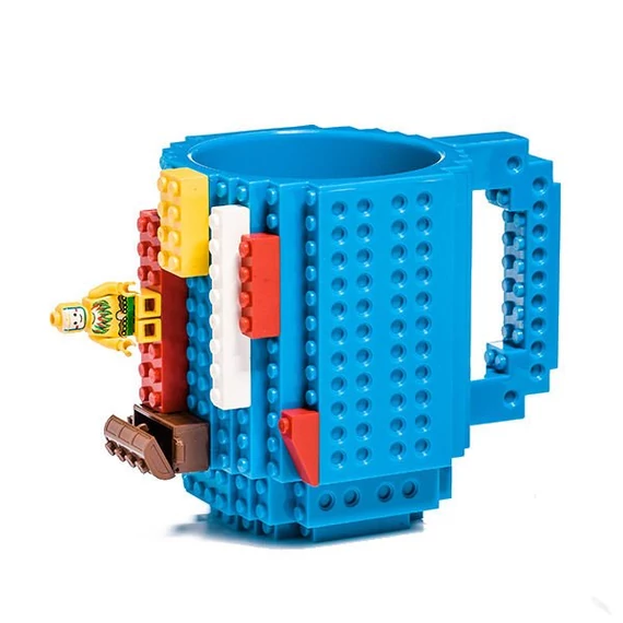 LEGO kompatibilis bögre - kék