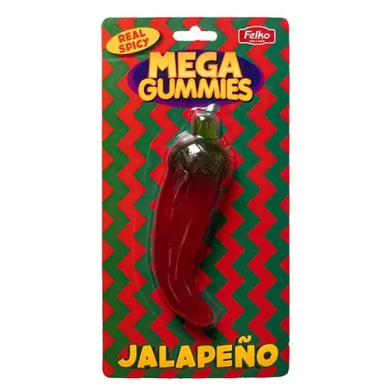 Mega Gummies Jalapeno paprika formájú csípős gumicukor 120g