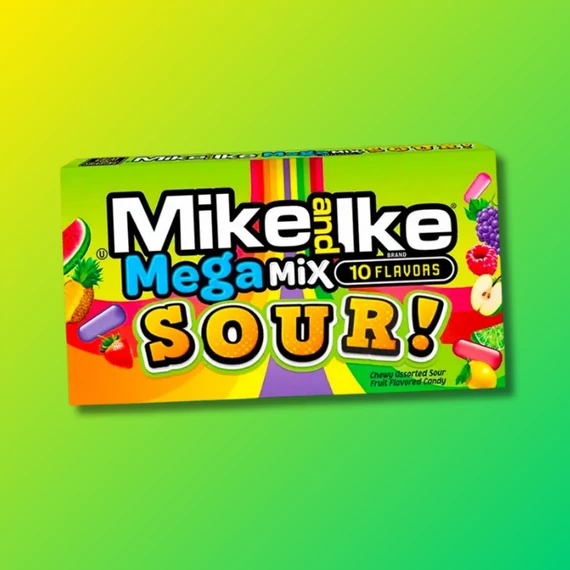 Mike and Ike Mega Mix Sour extra savanyú-gyümölcsös cukorkák 120g
