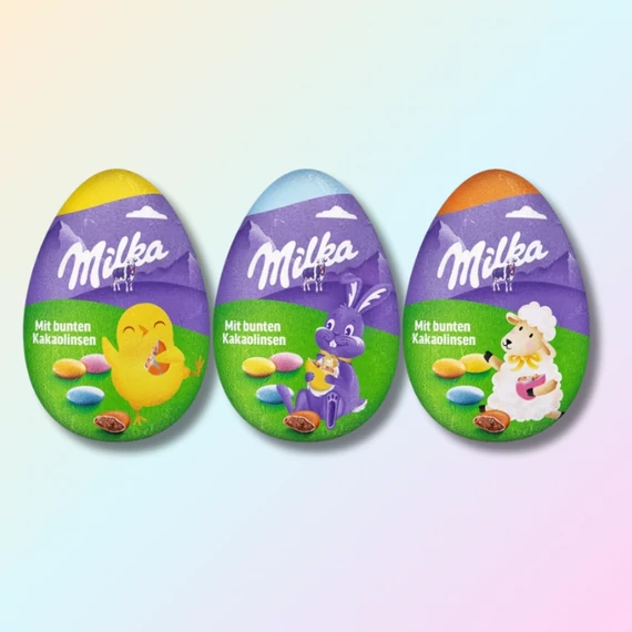 Milka húsvéti tejcsokoládé tojás drazsékkal töltve 50g