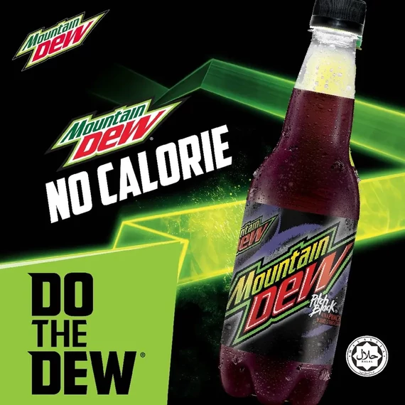 Mountain Dew Pitch Black citrus és szőlő ízű szénsavas üdítő 400ml